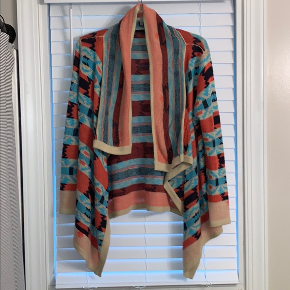 Aztec print cardigan